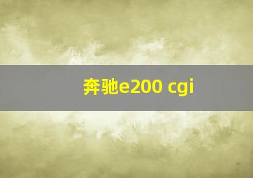 奔驰e200 cgi